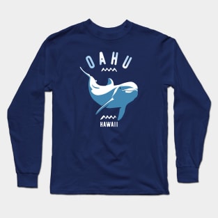 Swimming With Dolphins Oahu Hawaii - Scuba Diving Long Sleeve T-Shirt